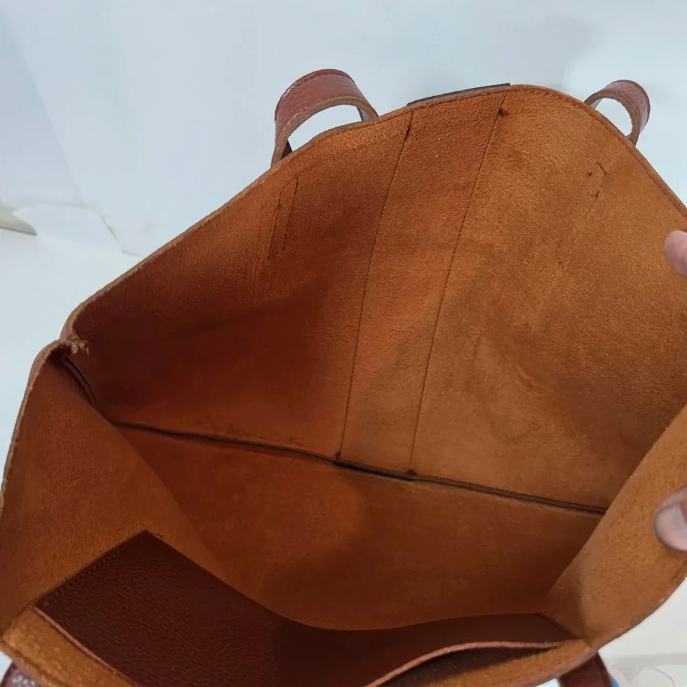 Vince Camuto Luck‎ Tote Brown Vegan Pebble Leather Shoulder Handbag FabFitFun